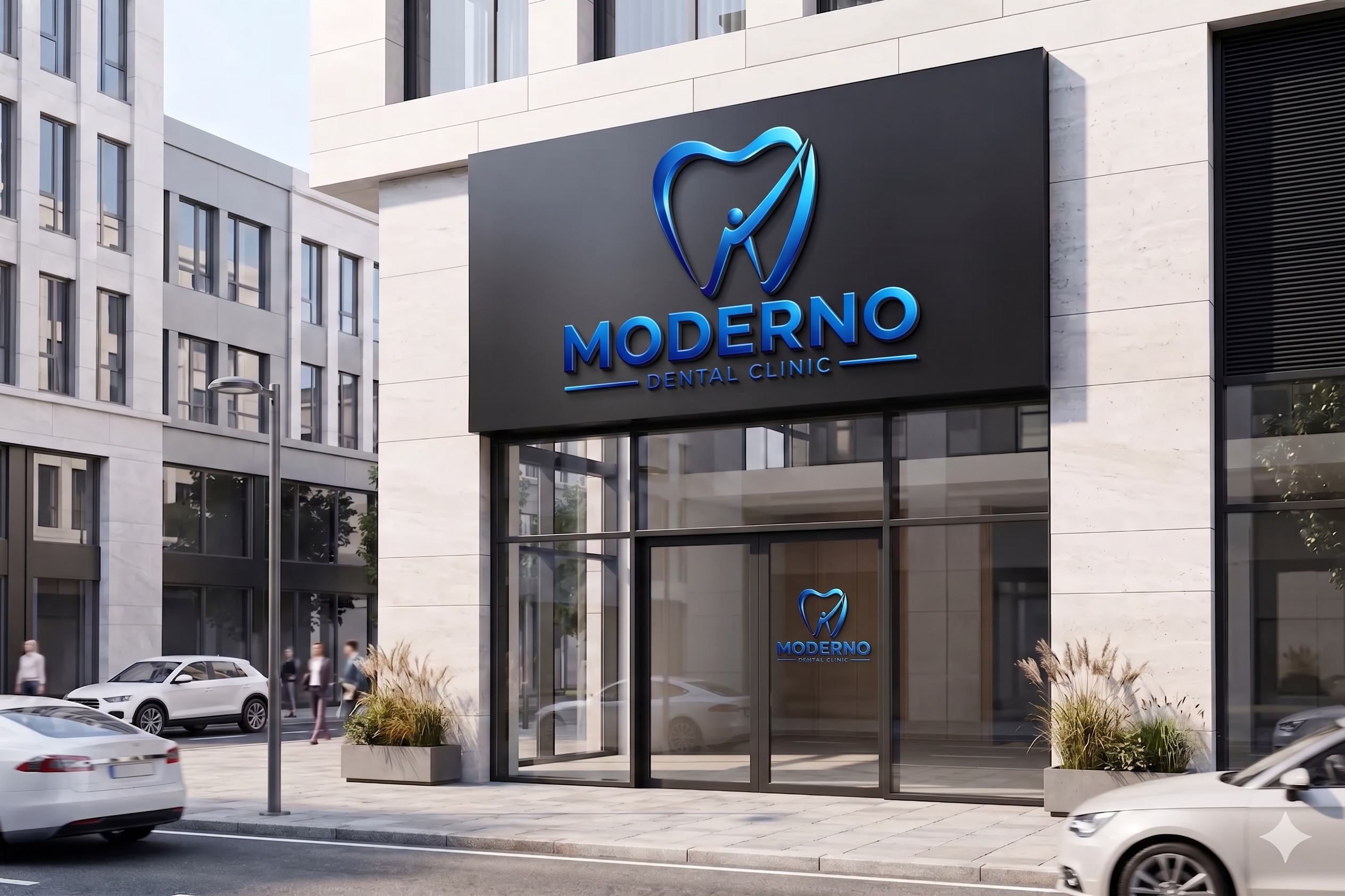 Fachada da clínica Moderno Dental Clinic